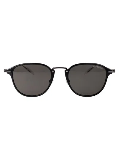 Montblanc Sunglasses In 008 Black Ruthenium Grey