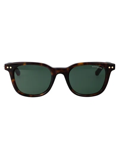 Montblanc Sunglasses In 002 Havana Havana Green