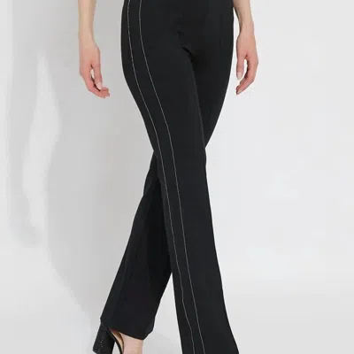 Lyssé Elysse Embellished Knit Trouser With Micro-bead Stripe In Black