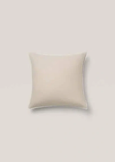 Mango Home Linen Cushion Cover With Trim 45x45cm Sand In White