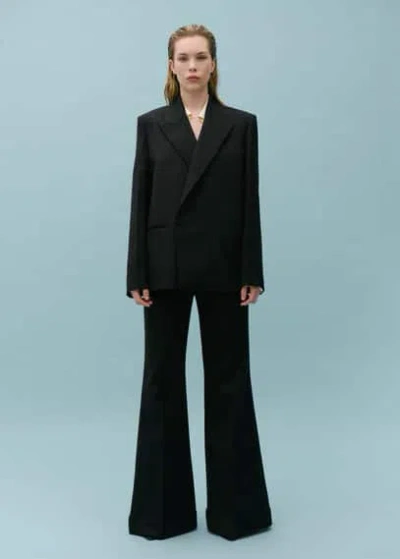 Mango Wool-blend Suit Jacket Black