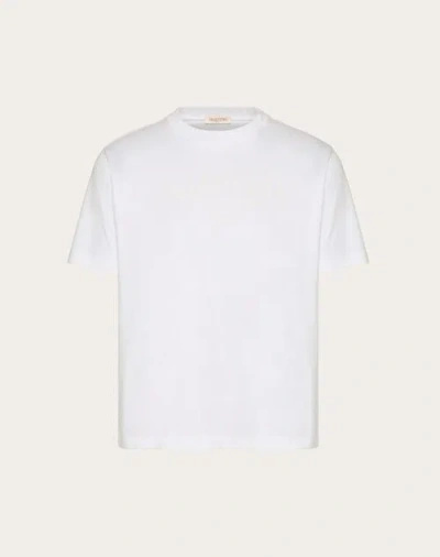 Valentino Print Cotton Crewneck T-shirt In White