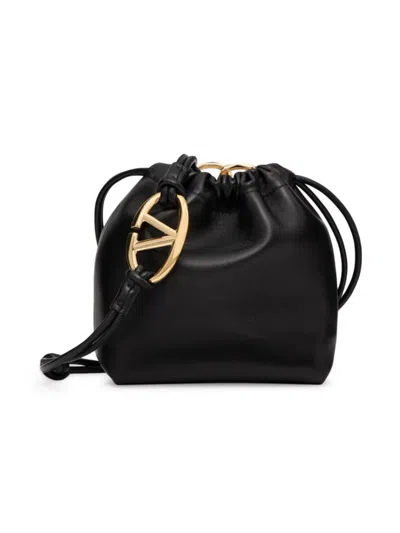 Valentino Garavani Women's Vlogo Pouf Nappa Leather Mini Bucket Bag In Black