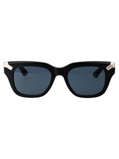 Alexander Mcqueen Sunglasses In 002 Black Black Blue