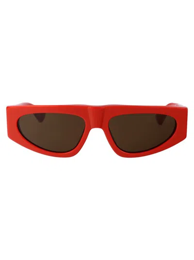 Bottega Veneta Sunglasses In 004 Orange Crystal Brown