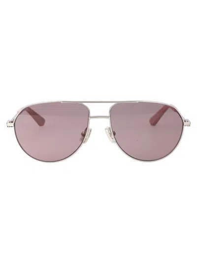 Bottega Veneta Sunglasses In 004 Silver Silver Violet