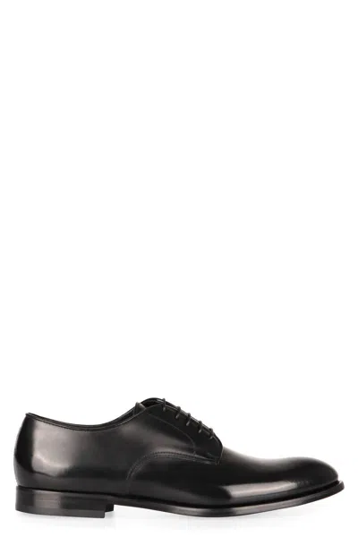 Doucal's Smooth Leather Lace-up Shoes In Black