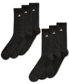 ADIDAS ORIGINALS MEN'S CUSHIONED CREW EXTENDED SIZE SOCKS, 6-PACK