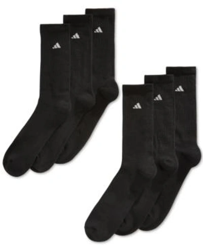 ADIDAS ORIGINALS MEN'S CUSHIONED CREW EXTENDED SIZE SOCKS, 6-PACK