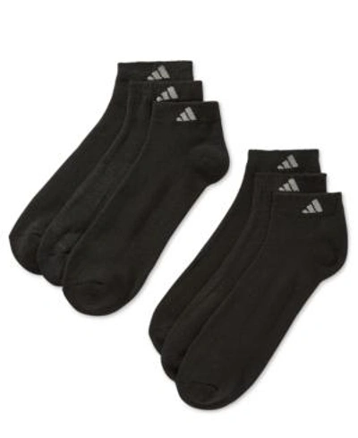 Adidas Originals Men's Low-cut Cushioned Extended Size Socks, 6 Pack In Black