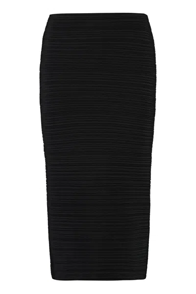 Philosophy Di Lorenzo Serafini Ribbed-knit Pencil Skirt In Black