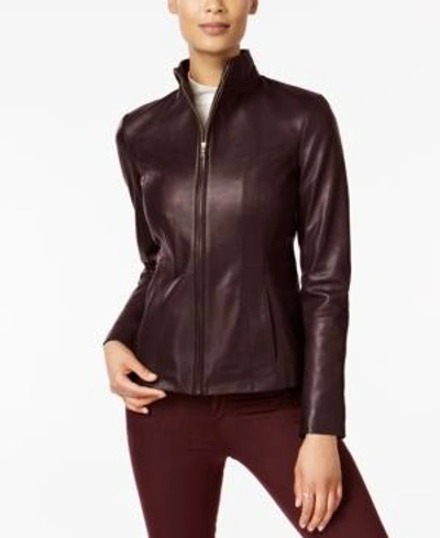 Gucci Wing Collar Leather Jacket In Chianti