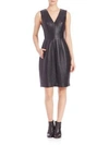 BCBGMAXAZRIA Livie Quilted Faux-Leather Dress,0400091230686