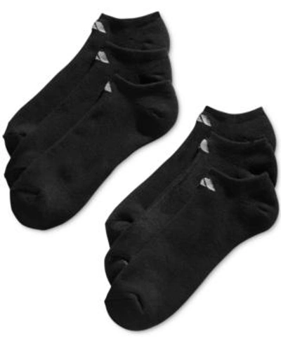 Adidas Originals Men's No-show Athletic Extended Size Socks, 6 Pack In Black