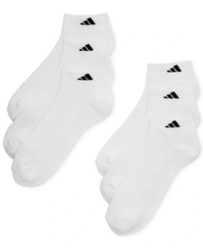 Adidas Originals Men's Cushioned Quarter Extended Size Socks, 6-pack In White