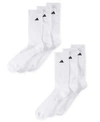 ADIDAS ORIGINALS MEN'S CUSHIONED CREW EXTENDED SIZE SOCKS, 6-PACK