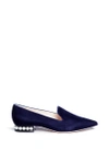 NICHOLAS KIRKWOOD 'Casati' faux pearl heel velvet skimmer loafers