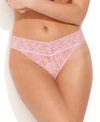 Hanky Panky Stretch Lace Traditional-rise Thong In Bliss Pink