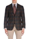 ISAIA Windowpane Aqua Cashmere Jacket