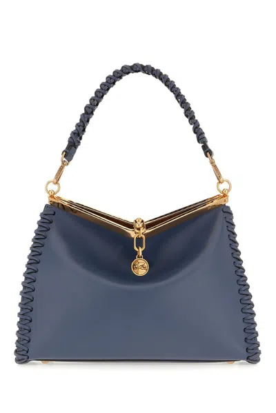 Etro Mini Leather Vela Shoulder Bag In Blue