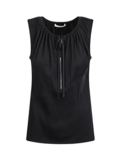 Helmut Lang Sleeveless T-shirt With Drawstring In Black