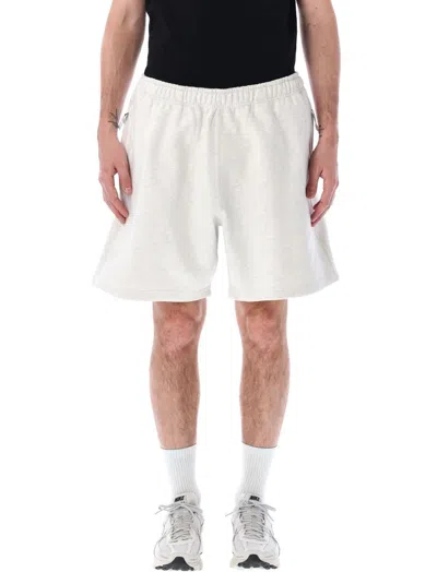Nike Solo Swoosh Embroidered Fleece Shorts In White