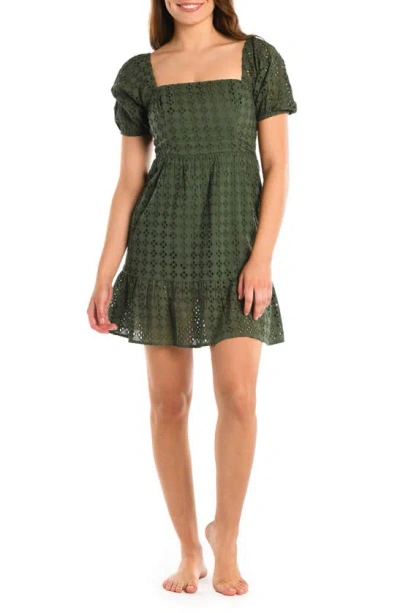 La Blanca Saltwater Sands Square-neck Mini Dress In Olive