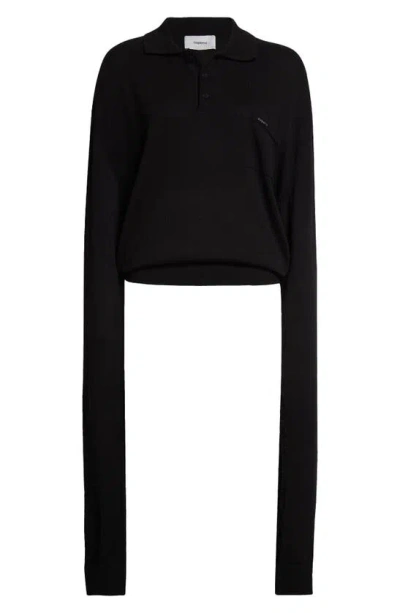 Coperni Knotted Sleeves Polo Jumper In Black