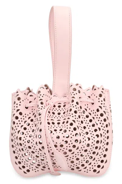 Alaïa Rose Marie Leather Handbag In Pink