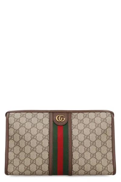 Gucci Ophidia Gg Wash Bag In Beige