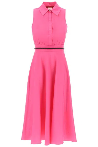 Max Mara Cotton Poplin Polo Dress In Pink