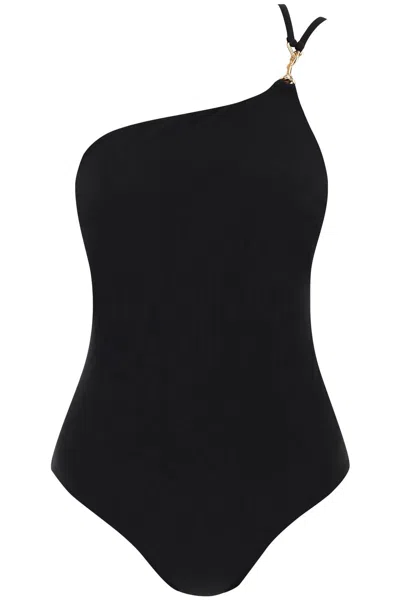 Tory Burch One-shoulder Swimsuit In Black