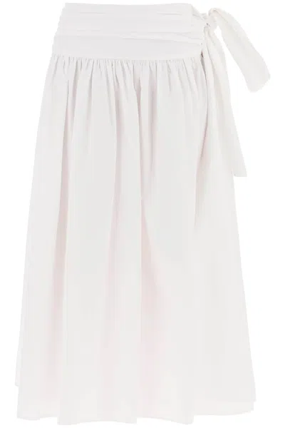 Magda Butrym Cotton Tie-waist Midi Skirt In White