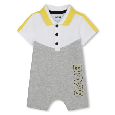 Hugo Boss Babies' Tutina Con Logo In Gray