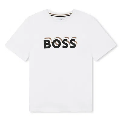 Hugo Boss Kids' T-shirt Con Logo In White