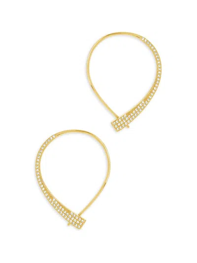 Sterling Forever Women's Carlotta Cubic Zirconia Threader Earrings In Gold