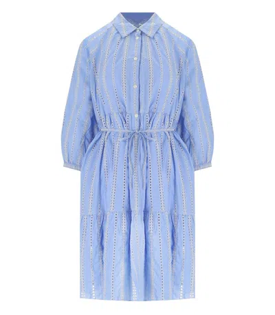 Woolrich Light Blue Broderie Anglaise Shirt Dress