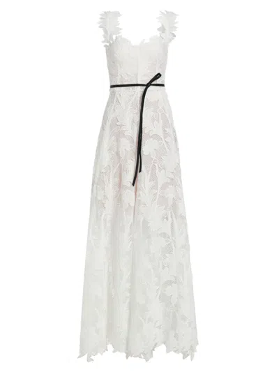 Oscar De La Renta Guipure-lace Gown In White