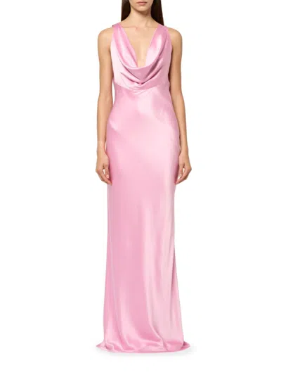 Michael Lo Sordo Draped Silk-satin Gown In Pink
