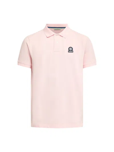 Sandbanks Men's Badge Logo Polo Shirt Blue In Pink