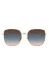 Isabel Marant 58mm Gradient Square Sunglasses In Rose Gold/ Rose Gold