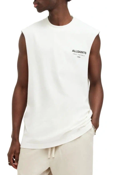 Allsaints Underground Crewneck Sleeveless T-shirt In Ashen White