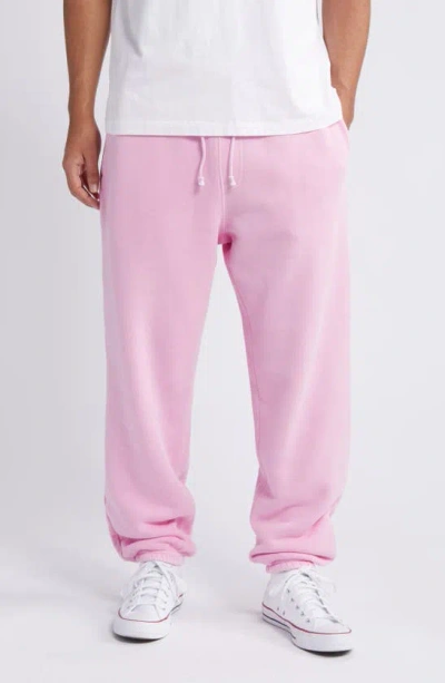 Elwood Core Organic Cotton Brushed Terry Sweatpants In Vintage Pink