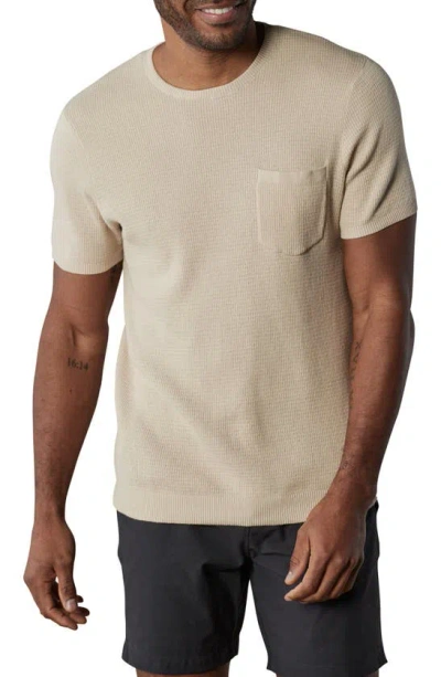 The Normal Brand Waffle Stitch Short Sleeve Sweater In Tan