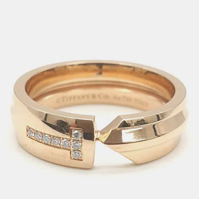 Pre-owned Tiffany & Co Pink Gold Diamond Ring K12 Eu 52
