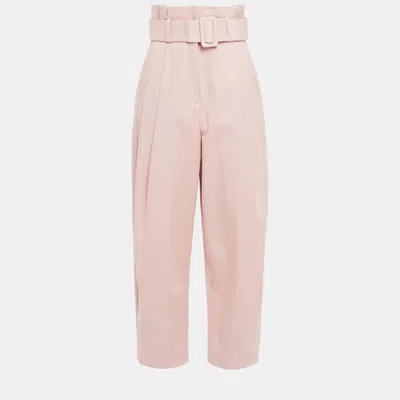 Pre-owned Zimmermann Pink Cotton Tapered Trousers L (3)