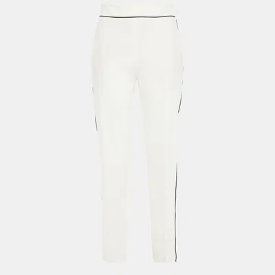 Pre-owned Etro Triacetate Straight Leg Pants It 44 In White