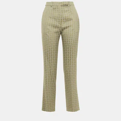 Pre-owned Etro Viscose Straight Leg Pants It 44 In Green