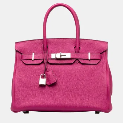 Pre-owned Hermes Rose Purple Togo Birkin Handbag
