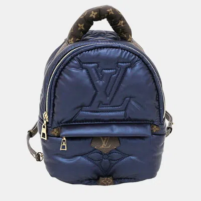 Pre-owned Louis Vuitton Navy Synthetic Pillow Palm Springs Mini Backpack In Navy Blue